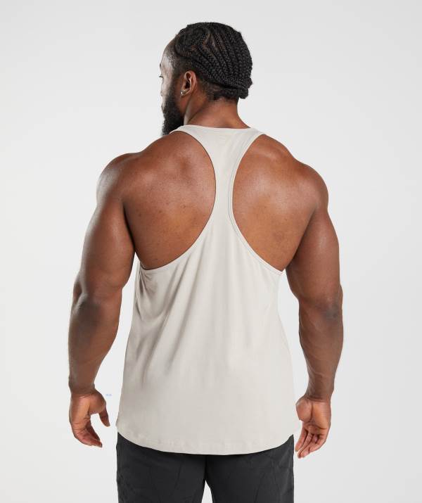 Panske Tielko Gymshark Power Stringer Siva | LE7453289
